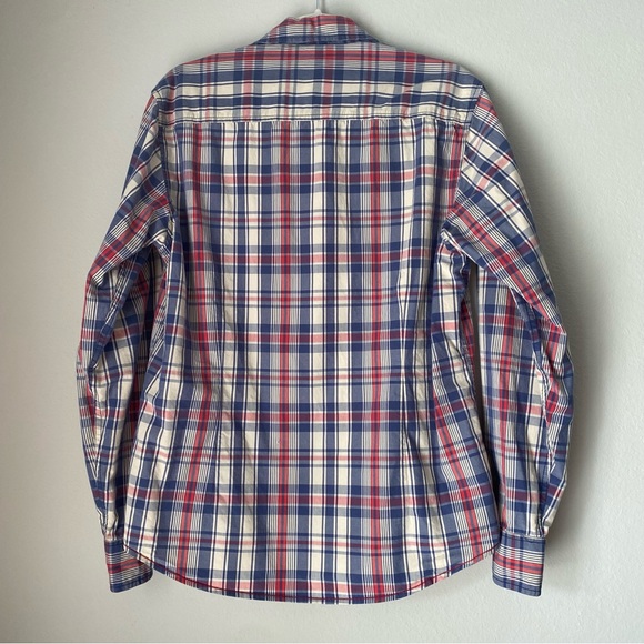 Stile Benetton plaid shirt w/ unique cuff design and ability to roll. Well made. - Picture 2 of 11